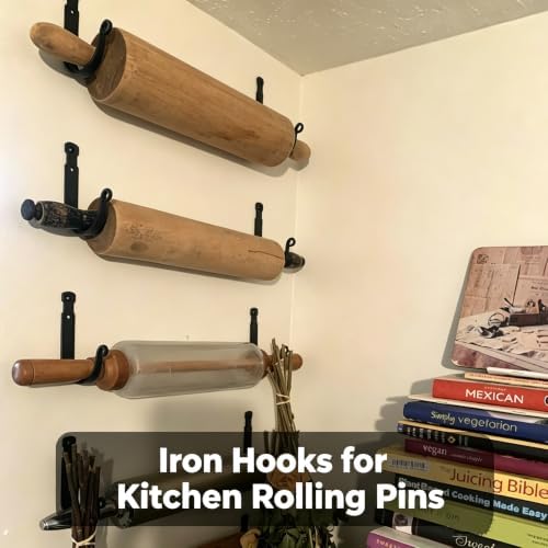 Wrought Iron Wall Mounted Coat Hooks Heavy Duty, Decorative Metal Wall Hooks - Image 3