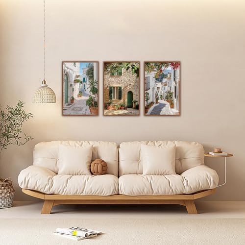 HLNIUC Vintage Italian Countryside Landscape Framed Wall Art, Mediterranean - Image 5