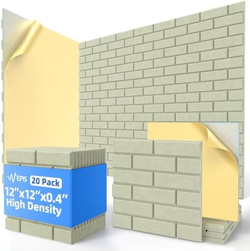 20 Pack Acoustic Panels with Self Adhesive Sound Proof Foam Panels by NEPIS