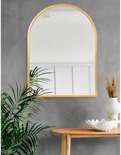 Arched Wall-Mounted Mirror Gold Arch Mirror Aluminum Alloy Frame Bathroom Mirror - Image 5