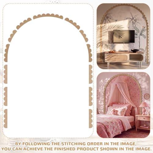 Novabright Unfinished Wood Arch Trim, 80 x 70 Inch - Image 3