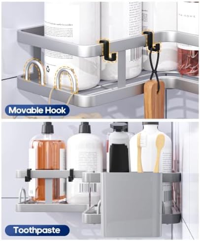 3 Pack Corner Shower Shelves, Rustproof Shower Organizer Caddy - Image 5