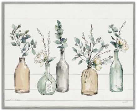 Stupell Industries Bottles and Plants Farm Wood Textured, Design by Anne by StupellIndustries