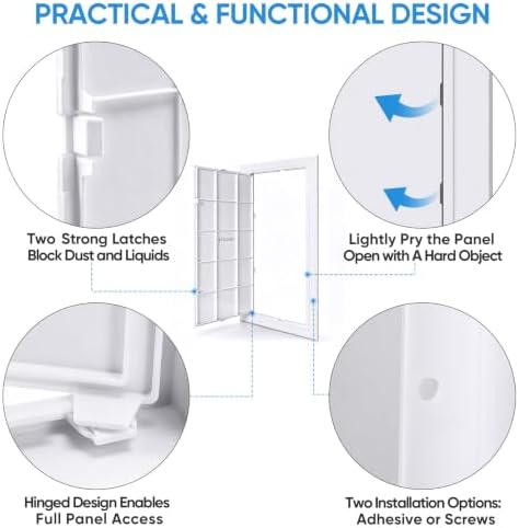TICONN 8" x 16" Access Panel for Drywall, ABS Wall Hole Cover, Access Door - Image 3