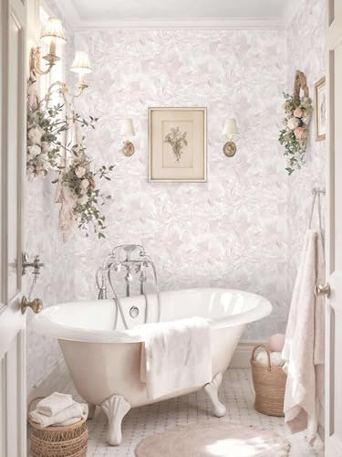 Dimoon 78.7"x17.3" Peel and Stick Wallpaper Pink Floral Boho Cute Contact Paper - Image 3