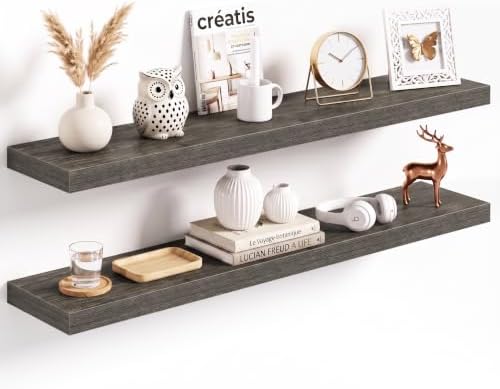 Acovy 40x8in Floating Shelves 2 Pack, Wall Mount Display Shelf by Acovy