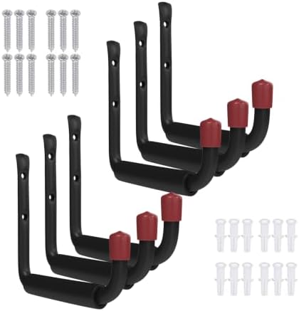 6 Pack Garage Hooks Heavy Duty, Utility Steel Hooks by CRXCRC