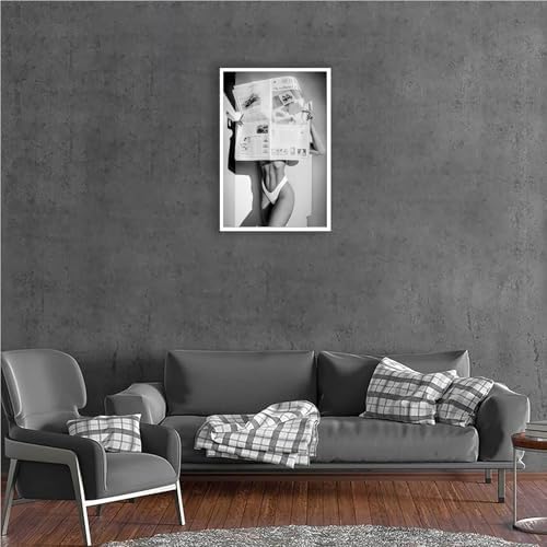 Sexy Glamorous Newspaper Reader Poster Feminist Hot Girls Canvas Wall Art Retro - Image 6