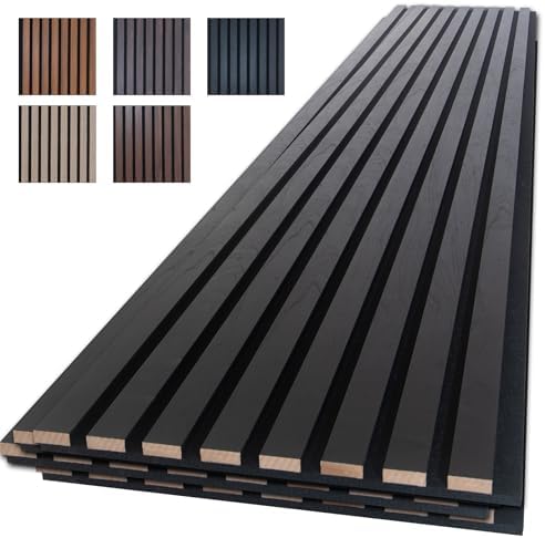 NeatiEase Wood Panels for Wall, 4-Piece 94.5" x 11" Soundproof Wood Slat Wall by NeatiEase