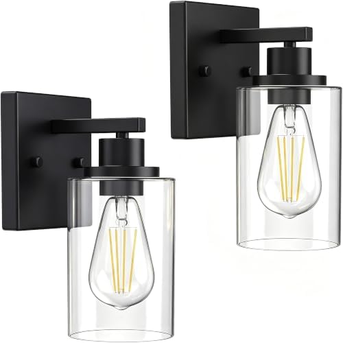 Wall Sconces Set of Two Matte Black Vanity Lights by Kalium