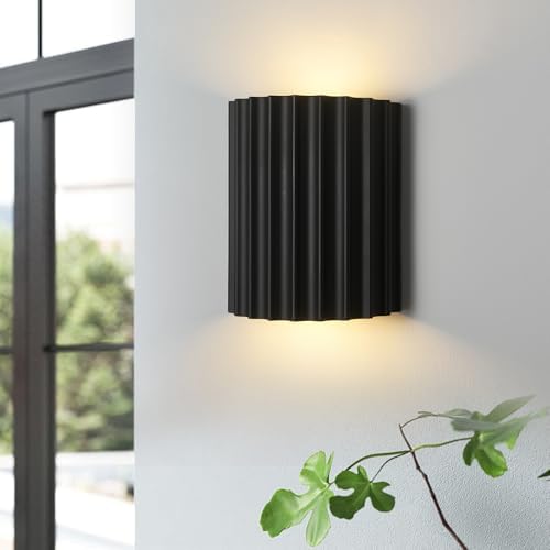 Indoor Hardwired Up and Down Black Wall Sconce Set of 2 Modern LED 3000K - Image 2