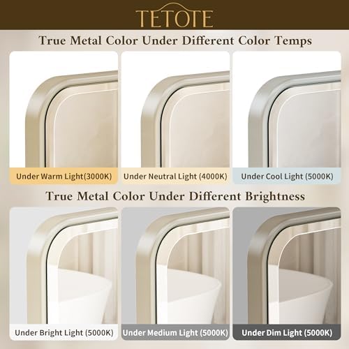 TETOTE Brushed Nickel Vanity Mirror - Image 6