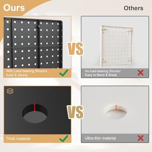 FZK Modular Plastic Pegboard Wall Organizer Kit, 4 Panels - Image 4