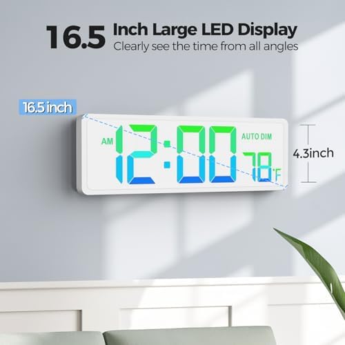 REACHER 16.5" Large Digital Wall Timer Clock, Countdown/up, Remote Control - Image 2