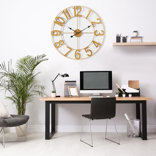 Sorbus Large Wall Clock, Metal Frame, Battery Powered - Image 5