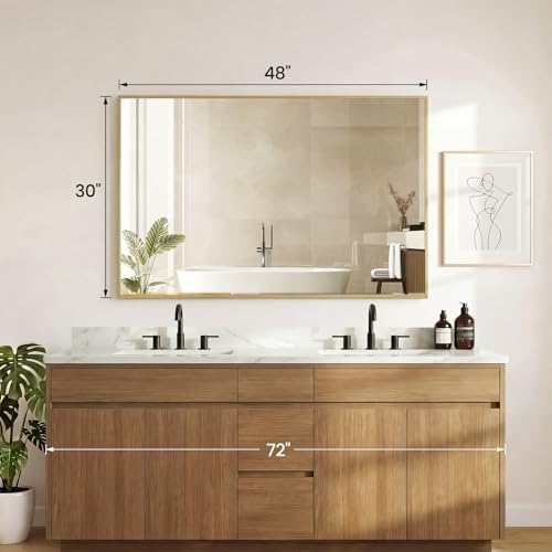 DUMOS 30"x48" Rectangle Wall Mirror, Bathroom Mirrors - Image 2
