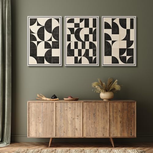 MUDECOR Framed Canvas Print Wall Art Set Geometric Blocks - Image 5