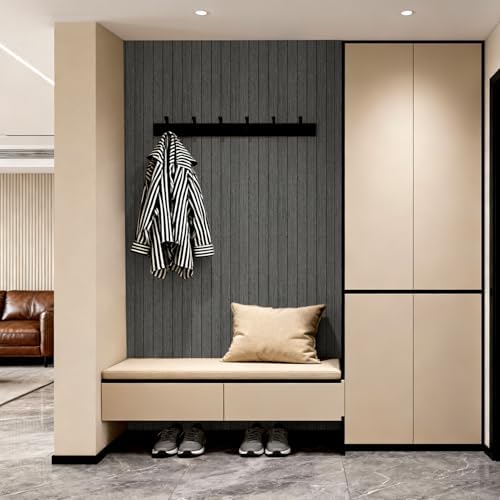 3D Wall Panel Peel and Stick, 15.7 x 118 in, Dark Gray - Image 5