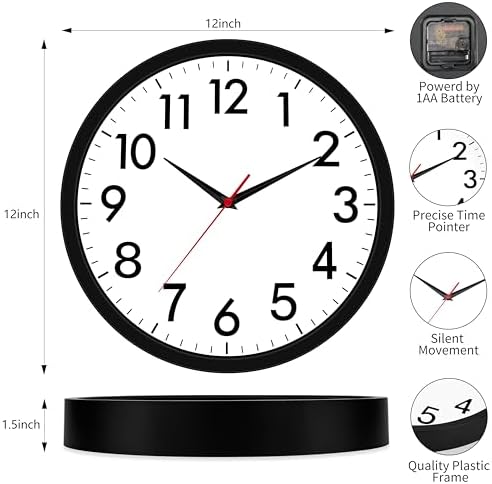 4 Pack Multi-Time Zone Clocks Silent Non Ticking Quartz Battery Operated - Image 2