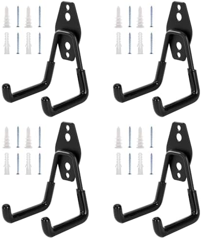 4 Pack Garage Hooks Heavy Duty, Garage Tool Organizer Wall Mount by KAROSOM
