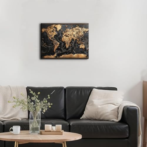 AREBOLO World Map Canvas Wall Art - Image 4