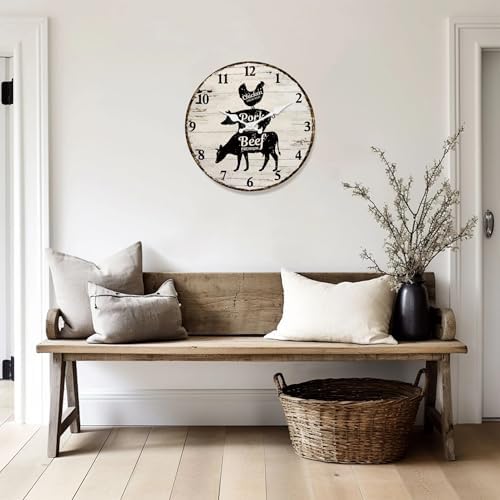 10 Inch Rustic Farmhouse Wall Clocks Battery Operated - Image 4