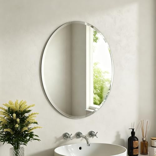 18x24 Inch Bathroom Mirrors for Over Sink, Frameless Mirrors for Wall by JACUKO