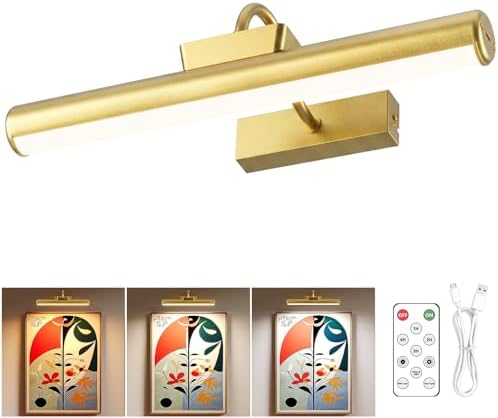 13" Wireless Picture Lights for Wall, Rechargeable Art Light by Skairipa