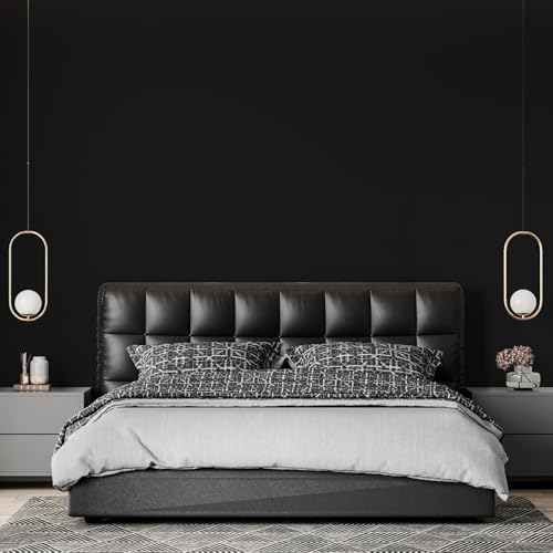 Black Peel and Stick Wallpaper 15.7"x393" Solid Colour Contact Paper Modern - Image 6