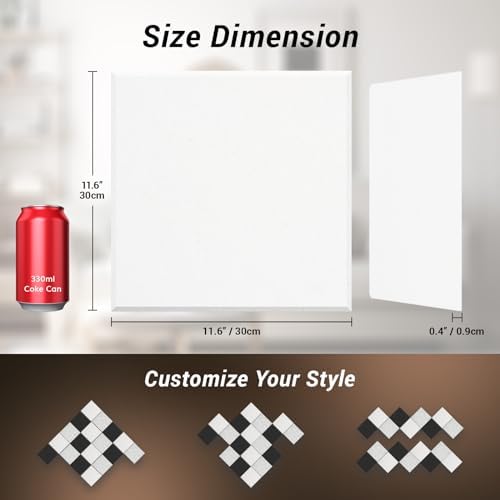 TONOR 12 Pack Acoustic Panels Self-adhesive, 11.6"x 11.6"x 0.4" Square - Image 5