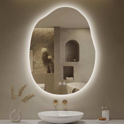 24x32 Irregular LED Bathroom Mirror by LOVESPEJO