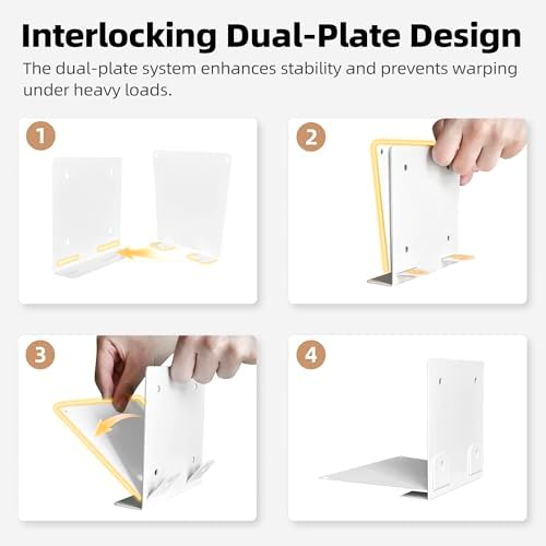STORAGE MANIAC Invisible Floating Bookshelves Wall Mounted White - Image 5