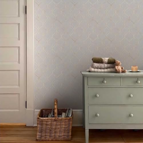 18"x118" Ivory Glittery Mosaic Modern Geometric Peel and Stick Wallpaper - Image 3