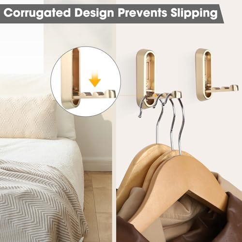 Folding Coat Hooks, 6 Pack, Wall Hook, Hanging Towels Clothes Bag - Image 6