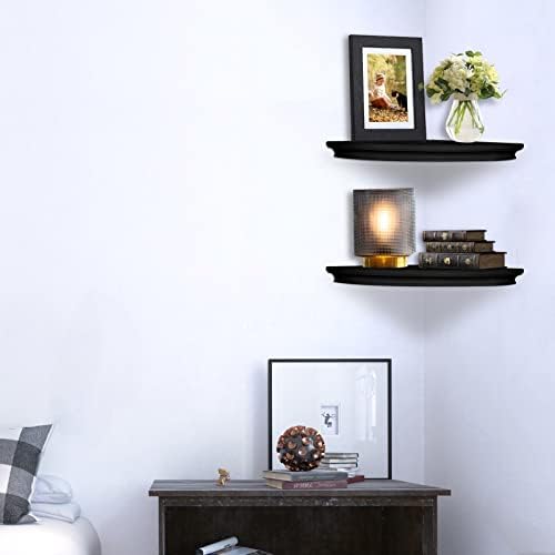 Floating Corner Wall Shelves Radial Wood Mounted Display Shelf - Image 2
