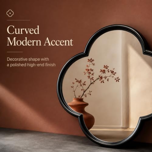 2 PCS Clover Mirror Wall Decor, Metal Framed Glass Mirror Tiles, Lucky Four - Image 3