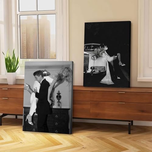 2pcs Fashion Vintage Wall arts Black and White Posters Prints Couple Canvas - Image 6