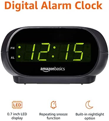 Amazon Basics Small Digital Oval Alarm Clock - Image 2