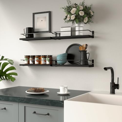 RICHER HOUSE Floating Shelves Bathroom, Small Wall Shelf Over Toilet 4 Set - Image 6