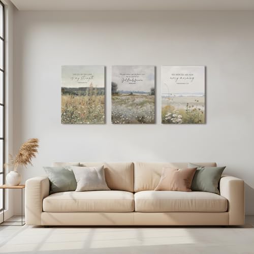 GJJXYCZF Christian Bible Verse Wall Art Jesus Scripture Floral Canvas Wall - Image 7