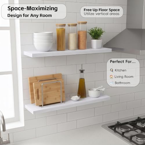 Lufia Floating Wall Shelves, MDF - Image 5