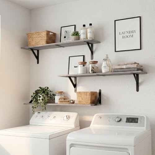 WOPITUES Long Wall Shelves 32″W x 8″D, Floating Book Shelves Max Load 65lbs - Image 4