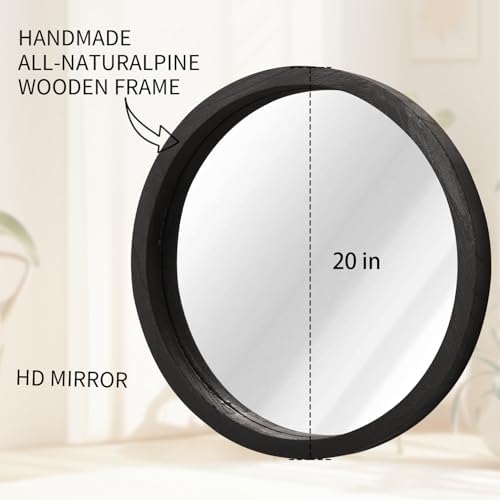 JJUUYOU Round Wall Mirror Circular Wall Mounted Mirror - Image 2