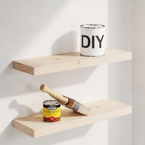 Homeforia 18 Inch DIY Floating Shelves, High-End Solid Pine Wood by Homeforia