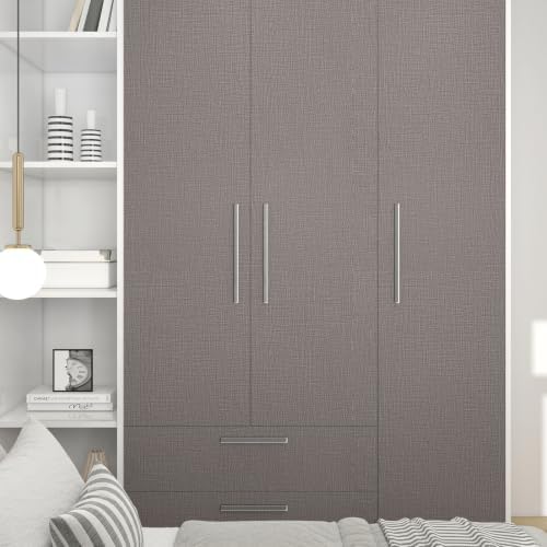 Dark Gray Grasscloth Peel and Stick Wallpaper 23.6"x480" - Image 6