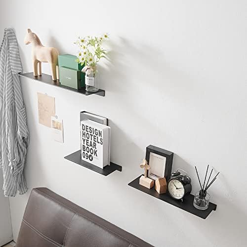 JOOM Black Floating Shelves for Wall Storage, Metal Wall Shelves for Living Room - Image 6