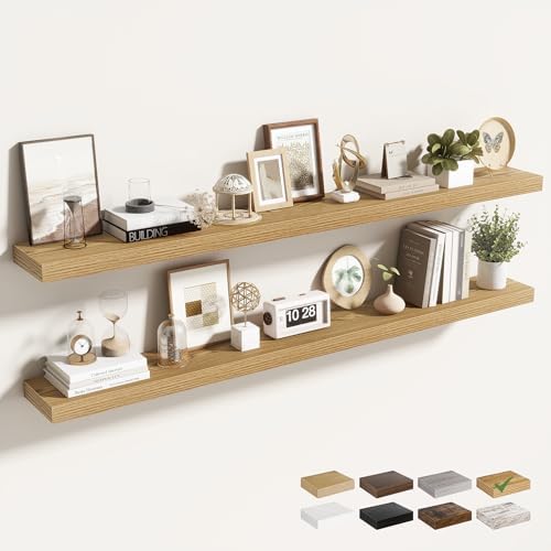 Acovy 55 Inch Floating Shelves for Wall 2 Pack, Wall Mounted Floating Shelf by Acovy