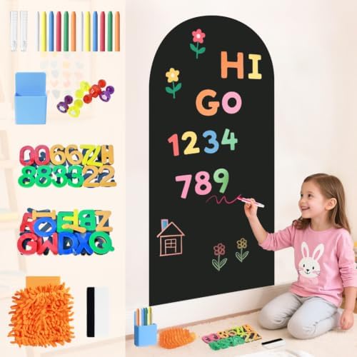 Magnetic Wall Decal for Kids 39.3x17.5 Inches Black New Magnetic Wall Decal by OMKSIH