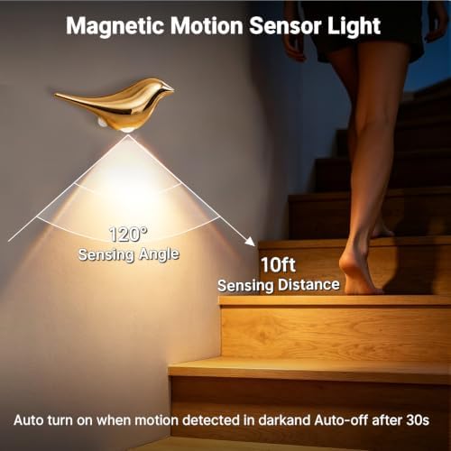 Motion Sensor Wall Light: Cute Bird Rechargeable Lights 2 Pack - Image 3