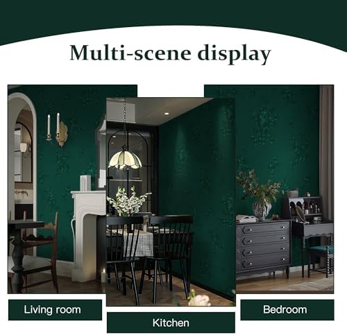 Dimoon 17.7''x236.2''Green Peel and Stick Wallpaper Gothic Floral Wall Paper - Image 6